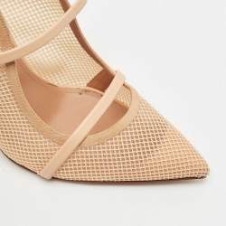 Malone Souliers Beige Mesh and Leather Maureen Mules Size 41