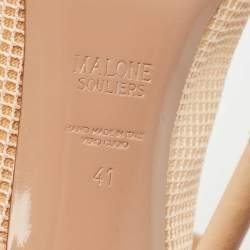 Malone Souliers Beige Mesh and Leather Maureen Mules Size 41