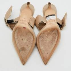 Malone Souliers Beige Satin Maite 45 Crystal Embellished Mules Size 38