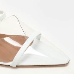 Malone Souliers Transparent/White Leather and PVC Lana Pumps Size 39