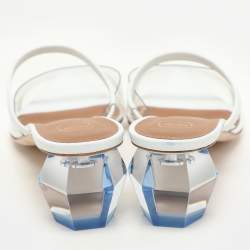 Malone Souliers Transparent/White Leather and PVC Lana Pumps Size 39