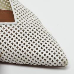 Pre Owned Malone Souliers White Leather Maisie Mules Size 40