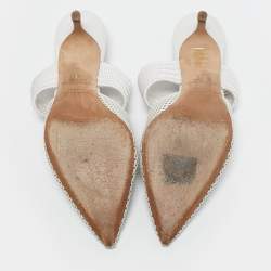 Pre Owned Malone Souliers White Leather Maisie Mules Size 40