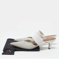 Pre Owned Malone Souliers White Leather Maisie Mules Size 40