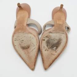 Malone Souliers Beige Croc Embossed Leather Maite Mules Size 40