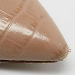 Malone Souliers Beige Croc Embossed Leather Maite Mules Size 40