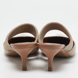 Malone Souliers Beige Croc Embossed Leather Maite Mules Size 40