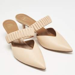 Malone Souliers Brown Woven Leather Maisie Mules Size 40.5