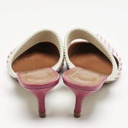 Pre Owned Malone Souliers Multicolor Raffia and Cord Maisie Mules Size 39.5