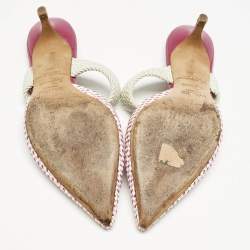 Pre Owned Malone Souliers Multicolor Raffia and Cord Maisie Mules Size 39.5