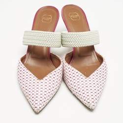 Pre Owned Malone Souliers Multicolor Raffia and Cord Maisie Mules Size 39.5