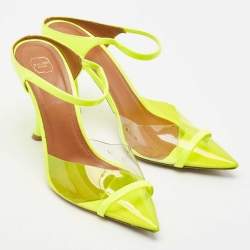 Malone Souliers Green/Transparent PVC Maureen Pointed Toe Mules Size 40.5
