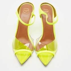 Malone Souliers Green/Transparent PVC Maureen Pointed Toe Mules Size 40.5