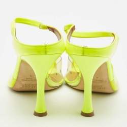 Malone Souliers Green/Transparent PVC Maureen Pointed Toe Mules Size 40.5