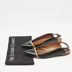 Malone Souliers x Roy Luwolt Black Leather Marion Luwolt Slingback Flats Size 37.5