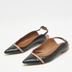 Malone Souliers x Roy Luwolt Black Leather Marion Luwolt Slingback Flats Size 37.5