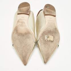 Malone Souliers x Roy Luwolt Metallic Gold Leather Marion Luwolt Slingback Flats Size 37.5