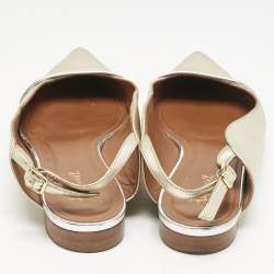 Malone Souliers x Roy Luwolt Metallic Gold Leather Marion Luwolt Slingback Flats Size 37.5