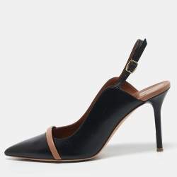Malone Souliers Black Leather Marion Slingback Pumps Size 38.5
