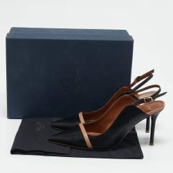Malone Souliers Black Leather Marion Slingback Pumps Size 38.5