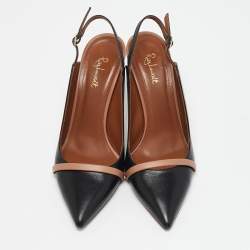 Malone Souliers Black Leather Marion Slingback Pumps Size 38.5