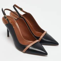 Malone Souliers Black Leather Marion Slingback Pumps Size 38.5