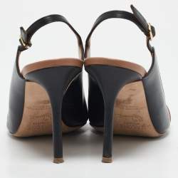 Malone Souliers Black Leather Marion Slingback Pumps Size 38.5