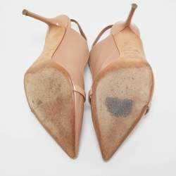 Pre Owned Malone Souliers Beige Leather and Patent Leather Marion Pumps Size 41