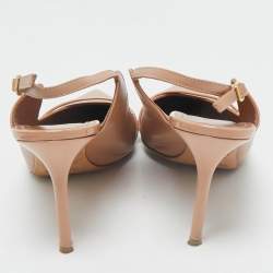 Pre Owned Malone Souliers Beige Leather and Patent Leather Marion Pumps Size 41