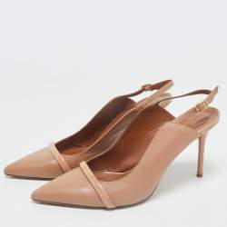 Pre Owned Malone Souliers Beige Leather and Patent Leather Marion Pumps Size 41