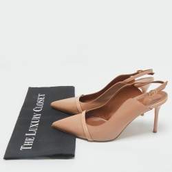 Pre Owned Malone Souliers Beige Leather and Patent Leather Marion Pumps Size 41