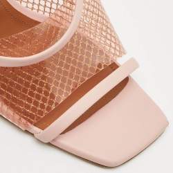 Malone Souliers Light Pink Leather and PVC Laney Slide Sandals Size 40