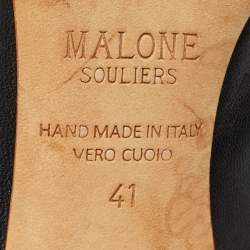 Malone Souliers Black Leather Maureen Heel Mules Size 41
