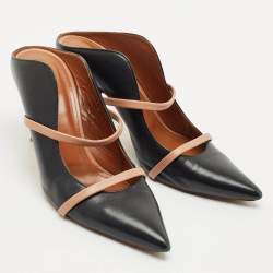Malone Souliers Black Leather Maureen Heel Mules Size 41