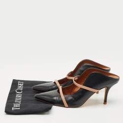 Malone Souliers Black Leather Maureen Heel Mules Size 41