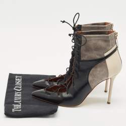 Pre Owned Malone Souliers Multicolor Leather and Suede Montana Booties Size 39