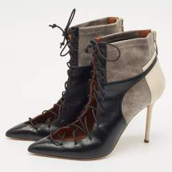 Pre Owned Malone Souliers Multicolor Leather and Suede Montana Booties Size 39