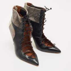 Pre Owned Malone Souliers Multicolor Leather and Suede Montana Booties Size 39