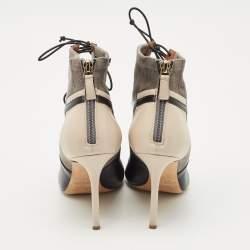 Pre Owned Malone Souliers Multicolor Leather and Suede Montana Booties Size 39