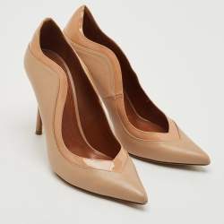 Pre Owned Malone Souliers Beige Leather Penelope Pointed Toe Pumps Size 37.5