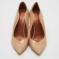 Pre Owned Malone Souliers Beige Leather Penelope Pointed Toe Pumps Size 37.5