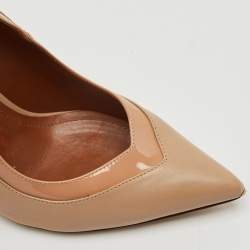 Pre Owned Malone Souliers Beige Leather Penelope Pointed Toe Pumps Size 37.5
