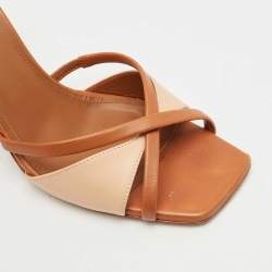 Pre Owned Malone Souliers Brown Leather Penn Slide Sandals Size 38