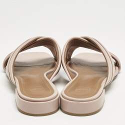 Malone Souliers Dusty Pink Leather Gavi Flat Slides Size 41