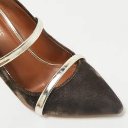 Malone Souliers Brown/Gold Velvet and Leather Maureen Mules Size 35