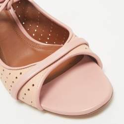 Malone Souliers Pink Leather Alba Ankle Tie Sandals Size 40