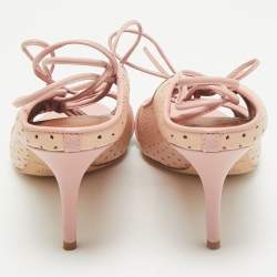 Malone Souliers Pink Leather Alba Ankle Tie Sandals Size 40
