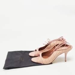Malone Souliers Pink Leather Alba Ankle Tie Sandals Size 40