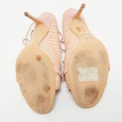 Malone Souliers Pink Leather Alba Ankle Tie Sandals Size 40