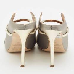 Pre Owned حذاء سلايد مالون سولييه ماورين ساتان رمادي كعب مقاس 39